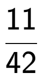 A LaTex expression showing 11 over 42