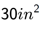 A LaTex expression showing 30in to the power of 2