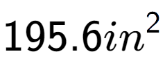 A LaTex expression showing 195.6in to the power of 2