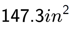 A LaTex expression showing 147.3in to the power of 2