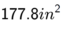 A LaTex expression showing 177.8in to the power of 2