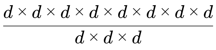 A LaTex expression showing d multiplied by d multiplied by d multiplied by d multiplied by d multiplied by d multiplied by d multiplied by d over d multiplied by d multiplied by d