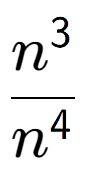 A LaTex expression showing \frac{n to the power of 3 }{n to the power of 4 }