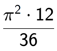 A LaTex expression showing Pi to the power of 2 times 12 over 36