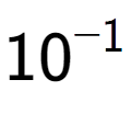 A LaTex expression showing 10 to the power of -1