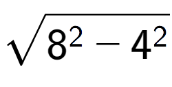 A LaTex expression showing square root of 8 to the power of 2 - 4 to the power of 2