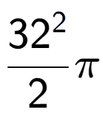 A LaTex expression showing 32 to the power of 2 over 2 Pi