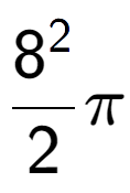 A LaTex expression showing 8 to the power of 2 over 2 Pi