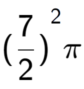 A LaTex expression showing {({7 over 2 })} to the power of 2 Pi