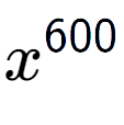 A LaTex expression showing x to the power of 600