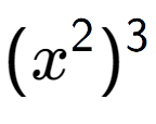 A LaTex expression showing (x to the power of 2 ) to the power of 3