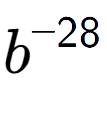 A LaTex expression showing b to the power of -28