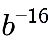 A LaTex expression showing b to the power of -16