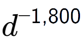 A LaTex expression showing d to the power of -1,800