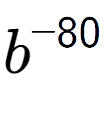 A LaTex expression showing b to the power of -80