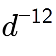 A LaTex expression showing d to the power of -12