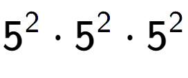 A LaTex expression showing 5 to the power of 2 times 5 to the power of 2 times 5 to the power of 2