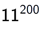 A LaTex expression showing 11 to the power of 200