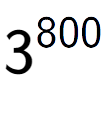 A LaTex expression showing 3 to the power of 800