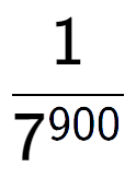 A LaTex expression showing 1 over 7 to the power of 900