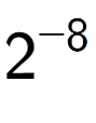 A LaTex expression showing 2 to the power of -8