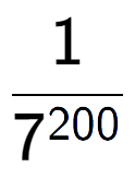 A LaTex expression showing 1 over 7 to the power of 200