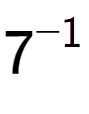 A LaTex expression showing 7 to the power of -1