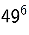 A LaTex expression showing 49 to the power of 6