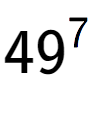 A LaTex expression showing 49 to the power of 7