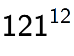 A LaTex expression showing 121 to the power of 12