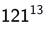 A LaTex expression showing 121 to the power of 13