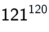 A LaTex expression showing 121 to the power of 120