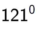 A LaTex expression showing 121 to the power of 0