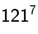 A LaTex expression showing 121 to the power of 7