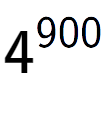 A LaTex expression showing 4 to the power of 900