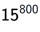 A LaTex expression showing 15 to the power of 800