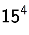 A LaTex expression showing 15 to the power of 4