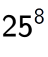 A LaTex expression showing 25 to the power of 8