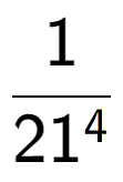 A LaTex expression showing 1 over 21 to the power of 4