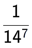 A LaTex expression showing 1 over 14 to the power of 7