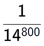 A LaTex expression showing 1 over 14 to the power of 800