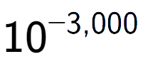 A LaTex expression showing 10 to the power of -3,000