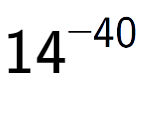 A LaTex expression showing 14 to the power of -40