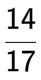 A LaTex expression showing 14 over 17