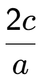 A LaTex expression showing 2c over a