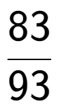 A LaTex expression showing 83 over 93