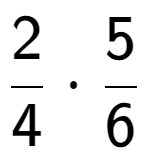 A LaTex expression showing 2 over 4 times 5 over 6