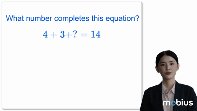 Addition with multiple numbers and a missing value - Mobius Math Academy