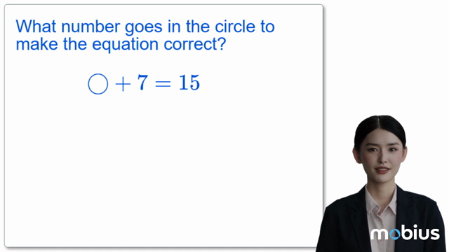 Mobius Math Academy - Solving for value in box with addition