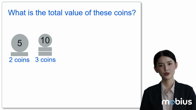Coin math counting stacks of coins - Mobius Math Academy